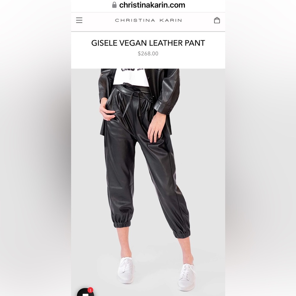 Christina Karin vegan leather joggers